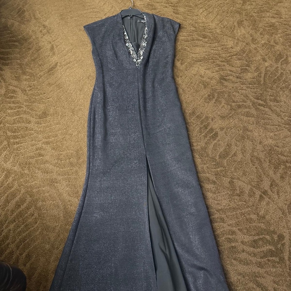 black beaded evening gown